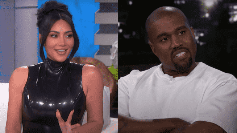 Kim Kardashian on Ellen and Kanye West on Jimmy Kimmel Live.