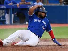 Le cogneur des Jays, Vlad Guerrero Jr., est sur une larme.  LA PRESSE CANADIENNE