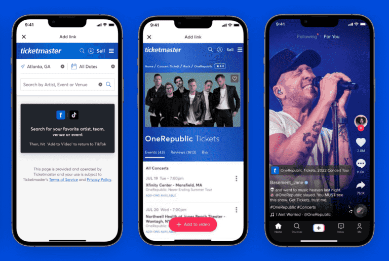 Vous pouvez maintenant acheter des billets Ticketmaster sur TikTok