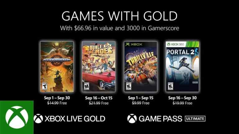 Xbox Games With Gold pour septembre 2022 annoncé