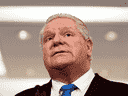 Le premier ministre de l'Ontario, Doug Ford, prend la parole lors d'une annonce au Campus Civic de l'Hôpital d'Ottawa à Ottawa, le vendredi 25 mars 2022.