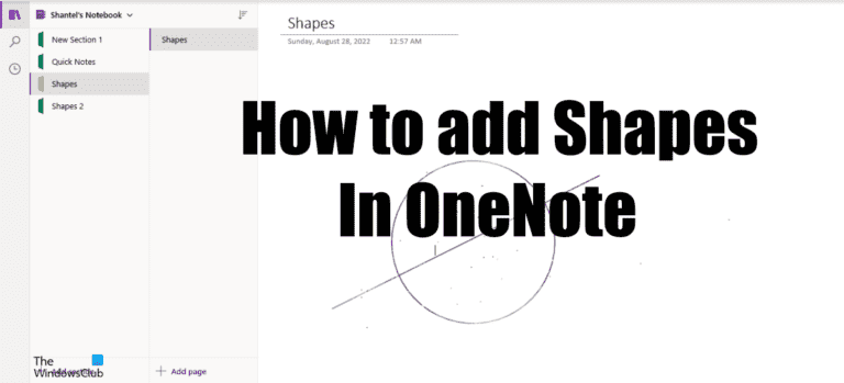 Comment ajouter des formes dans OneNote