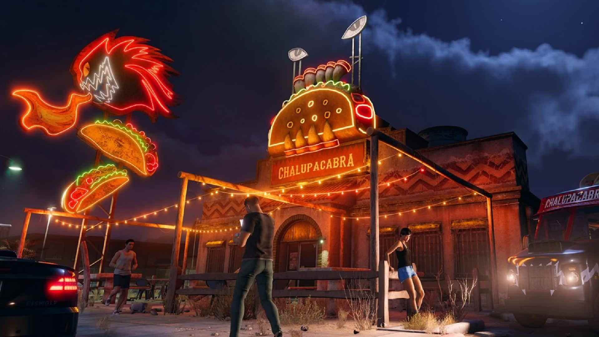 Saints Row 2022 redémarre Badlands visite ridicule des attractions routières de la fourche géante d'Americana