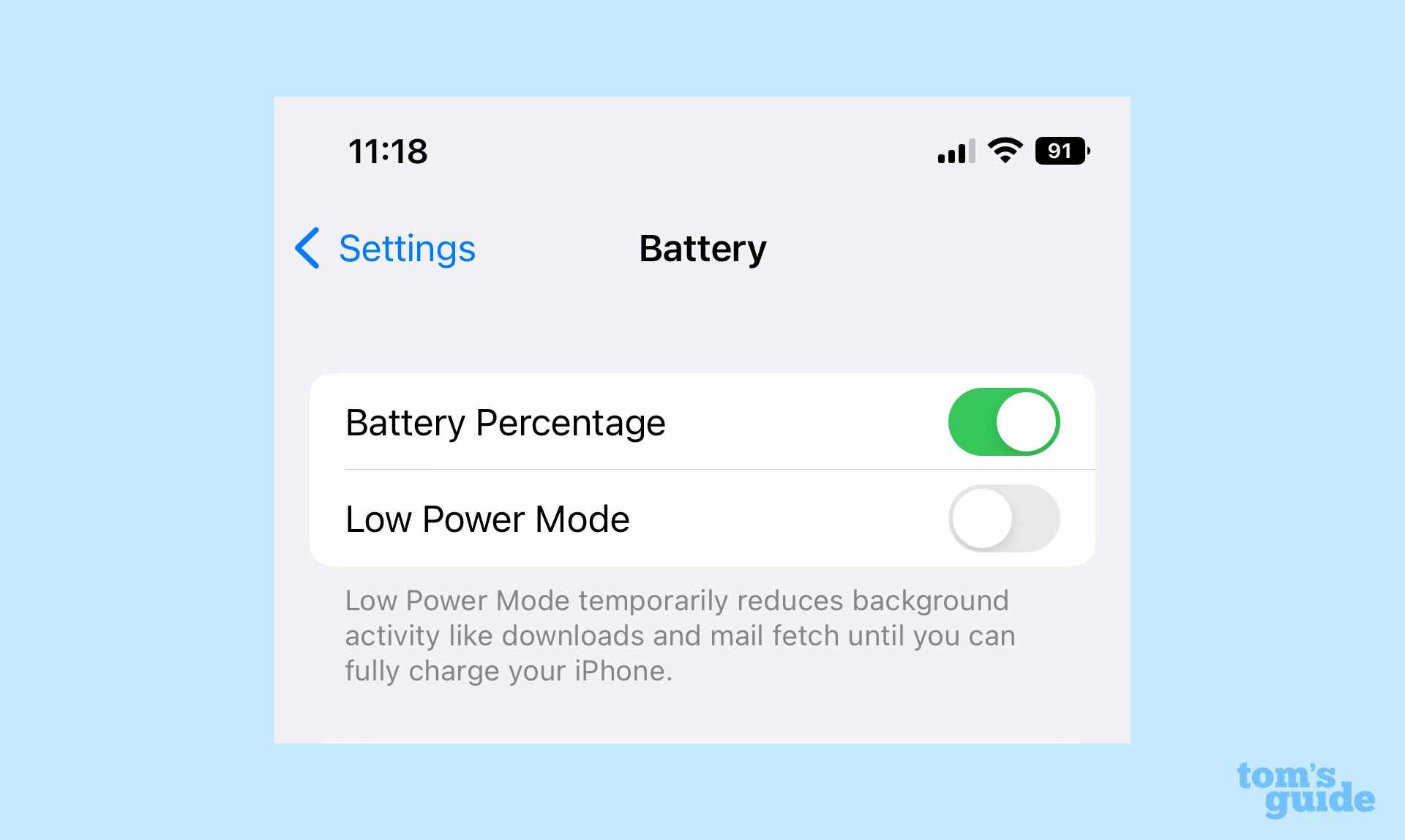 Indicateur de batterie iOS 16 sur un iPhone 12