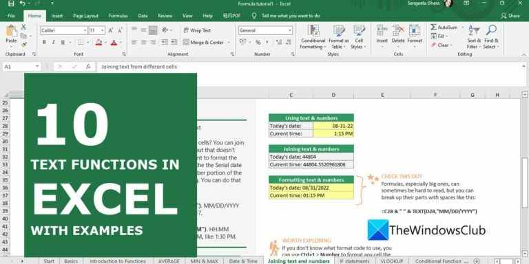 10 fonctions de texte dans Excel avec des exemples