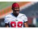 Kamar Jorden lors de l'entraînement des Stampeders de Calgary au stade McMahon.  Azin Ghaffari/Postmédia