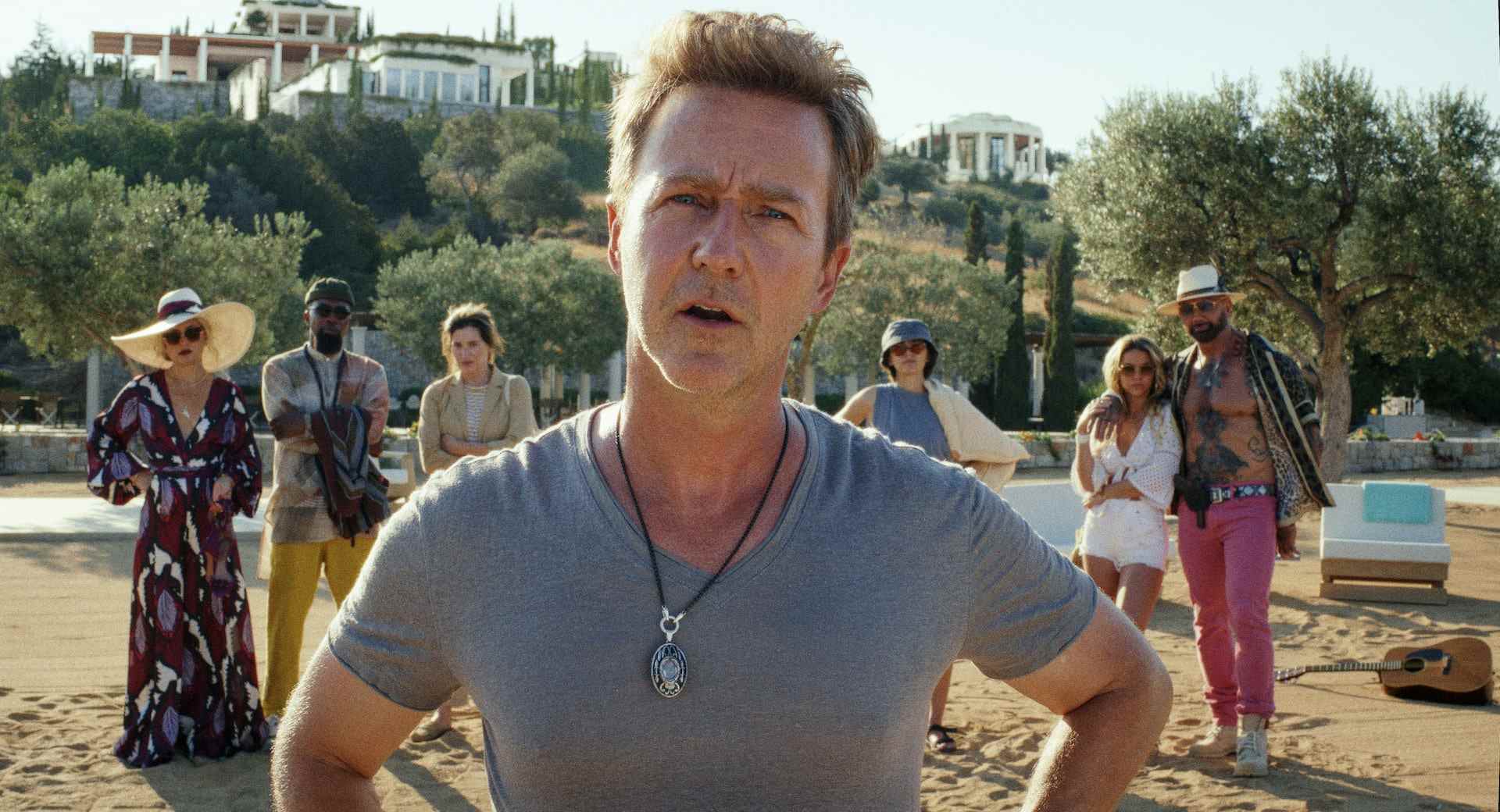 Glass Onion: A Knives Out Mystery teaser trailer Netflix release date December 2022 Benoit Blanc Daniel Craig Rian Johnson murder mystery island beach movie