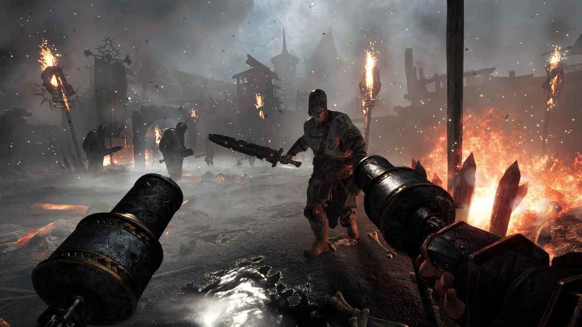 Utiliser des armes de poing doubles contre un Norscan dans Warhammer: Vermintide 2