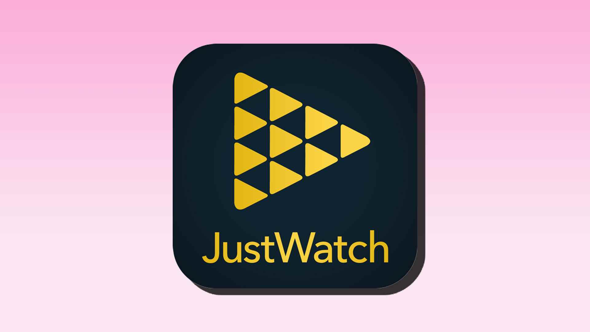 Icône de l'application JustWatch sur fond rose