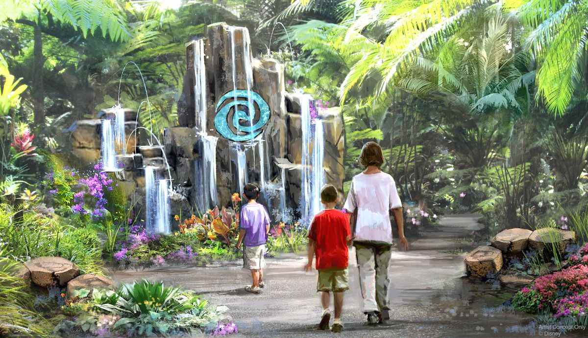 Art conceptuel pour l'attraction Moana's Journey to Water au nouveau centre Epcot