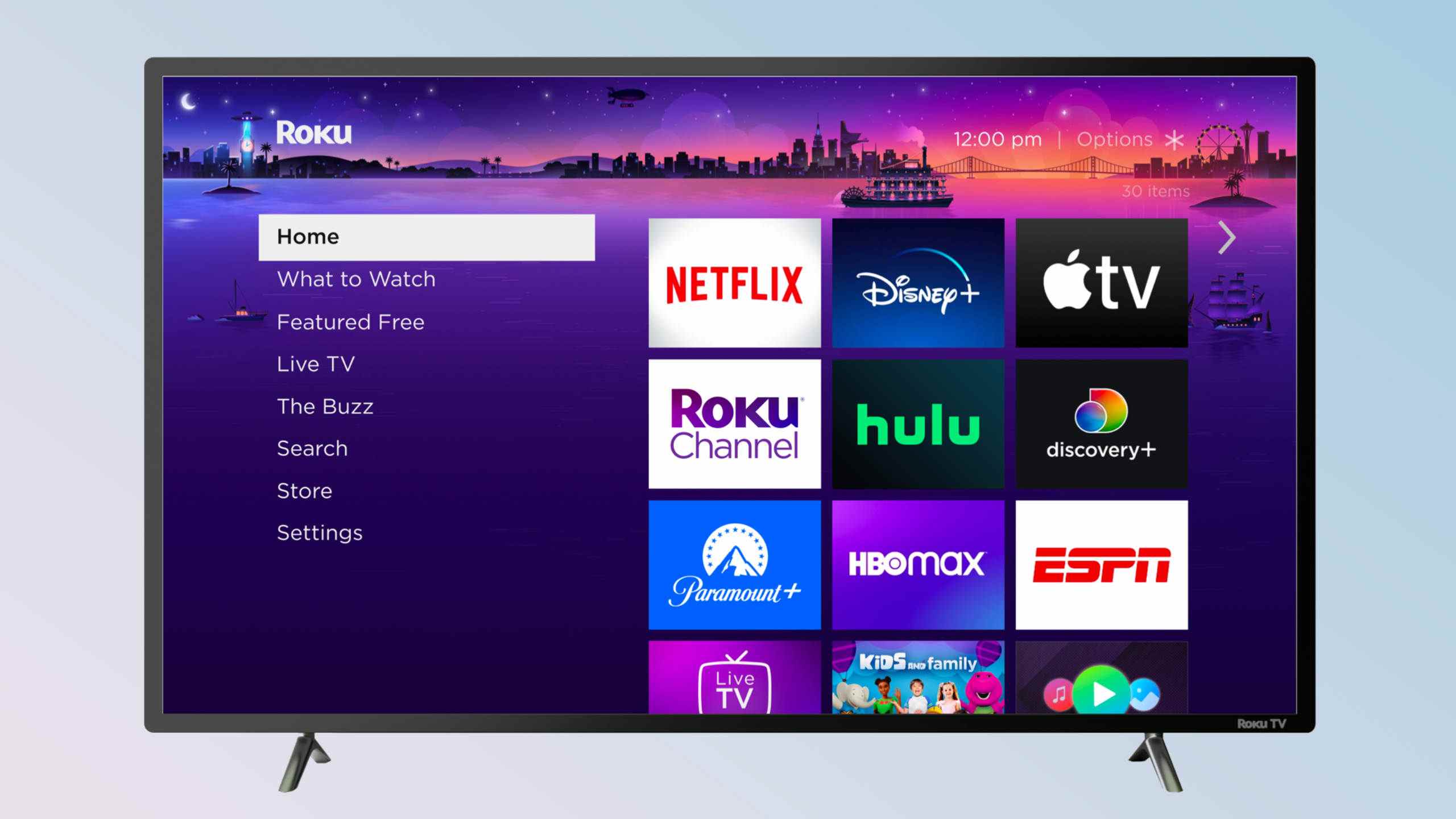 Écran d'accueil Roku dans Roku OS 11.5