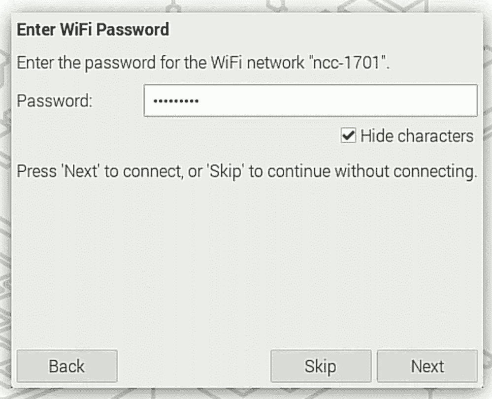 Entrez le mot de passe Wi-Fi