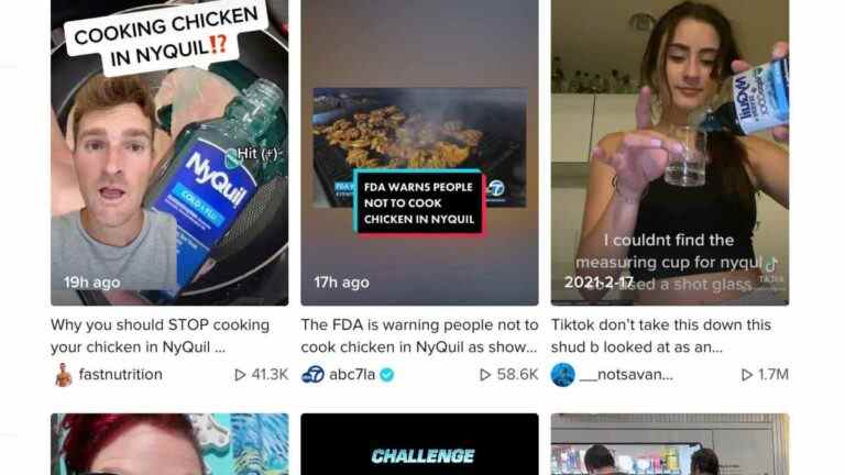 Le poulet NyQuil n’est pas vraiment une tendance TikTok