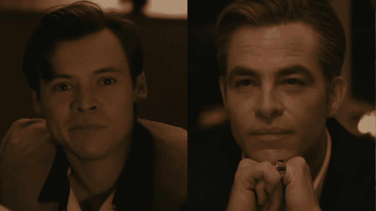 Au milieu de Don't Worry Darling Drama, les fans pensent maintenant que Harry Styles a craché sur Chris Pine lors de la première
