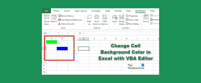 Changer la couleur d’arrière-plan des cellules dans Excel avec l’éditeur VBA