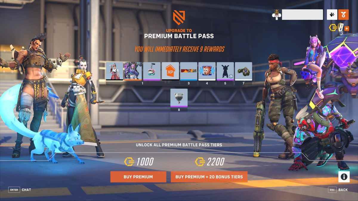 Un menu dans Overwatch 2 montrant l'écran d'offre 