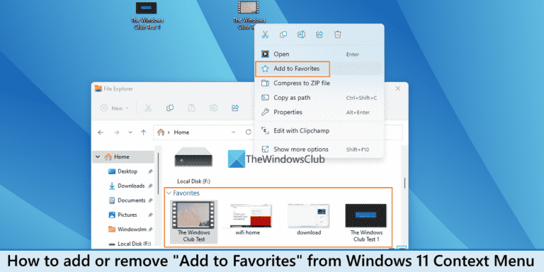 Comment supprimer Ajouter aux favoris du menu contextuel de Windows 11