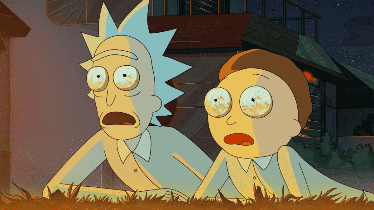 Rick and Morty shocked while watching large fire in Rick and Morty