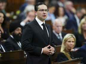 Le chef conservateur Pierre Poilievre à la Chambre des communes sur la colline du Parlement à Ottawa.