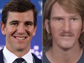 Eli Manning (à gauche) et 