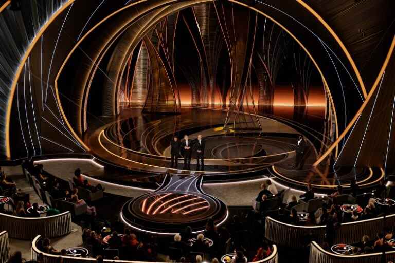 HOLLYWOOD, CALIFORNIA - MARCH 27: (L-R) Al Pacino, Francis Ford Coppola, and Robert De Niro speak onstage during the 94th Annual Academy Awards at Dolby Theatre on March 27, 2022 in Hollywood, California. (Photo by Neilson Barnard/Getty Images)