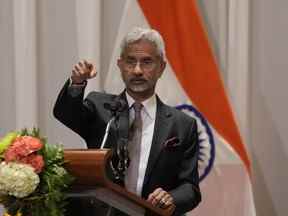 Le ministre indien des Affaires étrangères Subrahmanyam Jaishankar répond à une question d'un journaliste lors d'une conférence de presse à Bangkok, en Thaïlande, le mercredi 17 août 2022.