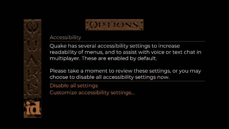 La mise à jour 1.08 de Quake apporte les options d’accessibilité du patch 4.1 ce 29 septembre