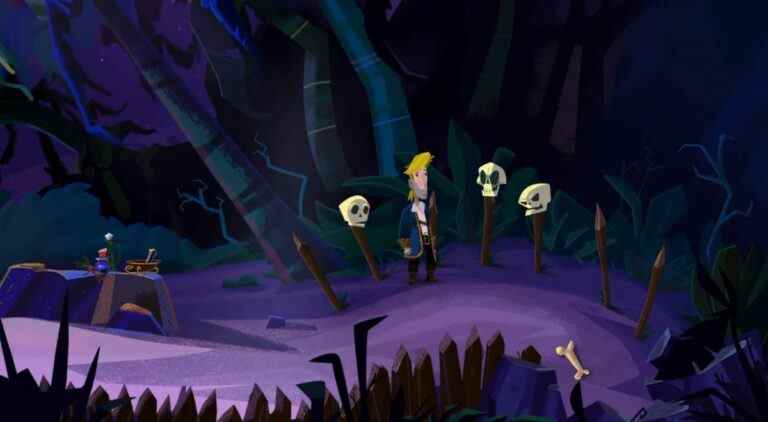 Guybrush chats with Murray in Return to Monkey Island