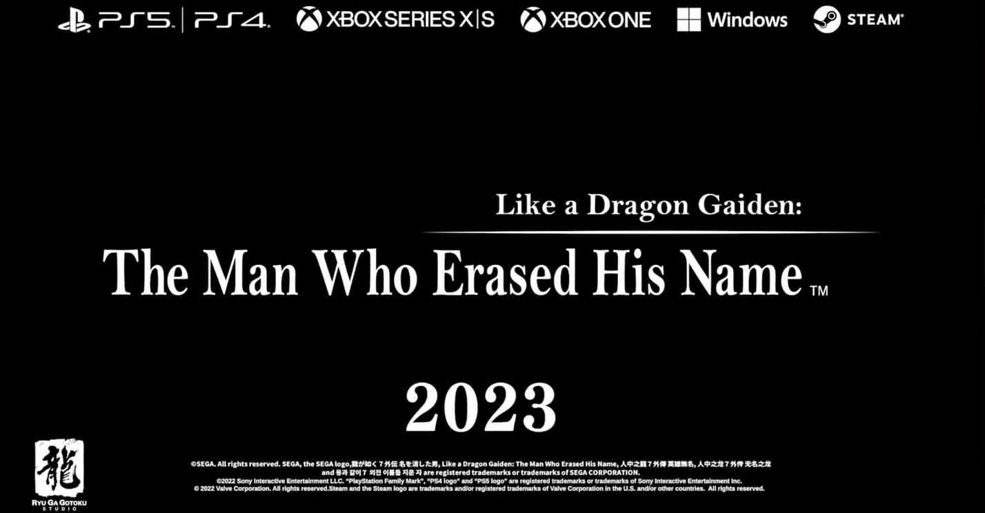 Like a Dragon Gaiden : L'homme qui a effacé son nom est un jeu d'action Kiryu pour 2023
