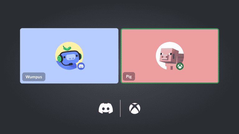 A Discord voice call between Wumpus and a Minecraft pig.