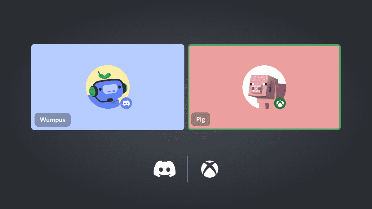 A Discord voice call between Wumpus and a Minecraft pig.