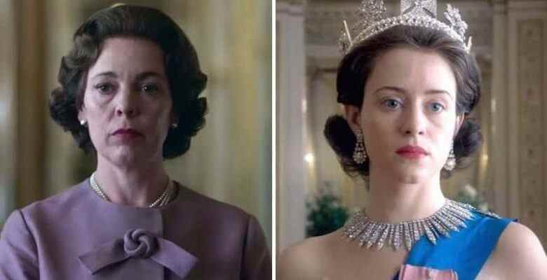 Olivia Colman and Claire Foy in "The Crown"