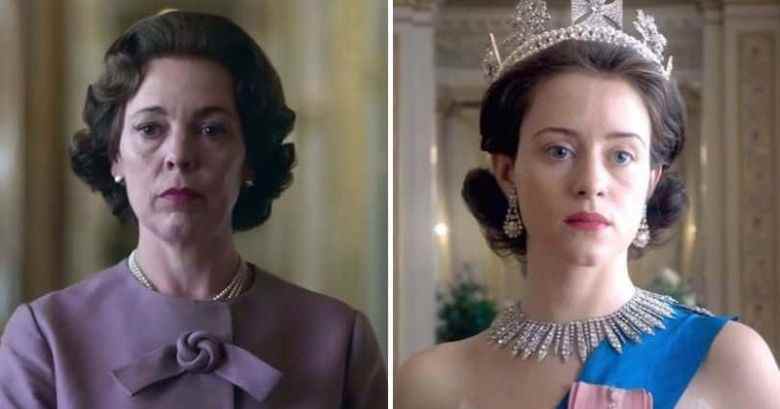 Olivia Colman and Claire Foy in "The Crown"