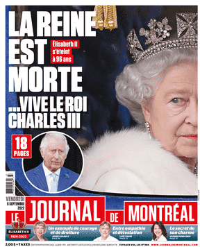 La presse tabloïd québécoise n'est généralement pas un foyer de sentiment pro-monarchie, il est donc quelque peu unique que l'édition du 9 septembre du Journal de Montréal ait porté le titre 