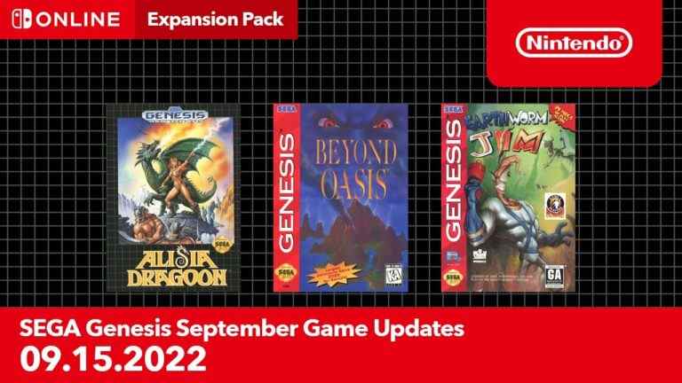 SEGA Genesis – Nintendo Switch Online ajoute Alisia Dragoon, Beyond Oasis et Earthworm Jim    
