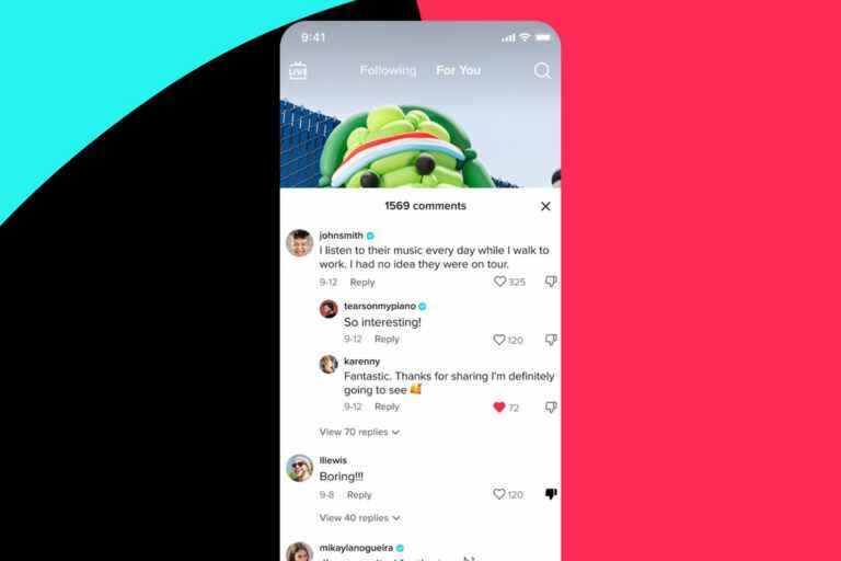 TikTok déploie le bouton « Je n’aime pas » des commentaires pour tous les utilisateurs