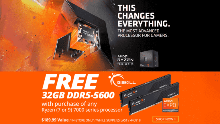 Un détaillant américain offre un kit DDR5-5600 de 32 Go gratuit avec un processeur Ryzen 7000