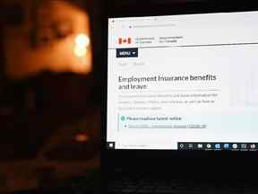 La section assurance-emploi du site Web du gouvernement du Canada est affichée sur un le 4 avril 2020.