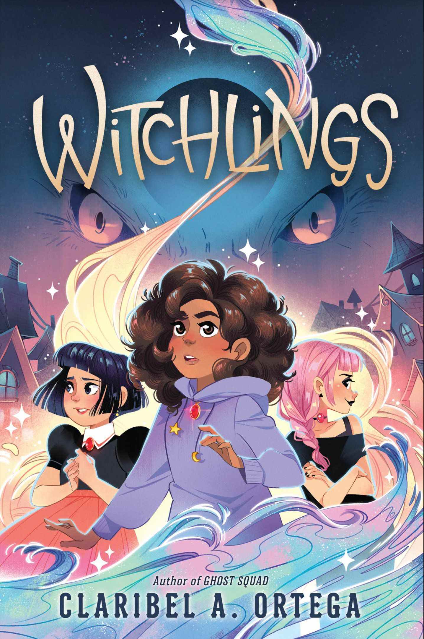 Un graphique de la couverture de Witchlings par Claribel A. Ortega