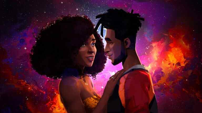 Entergalactic (L to R) Jessica Williams as Meadow and Scott Mescudi as Jabari in Entergalactic. Cr. COURTESY OF NETFLIX © 2022