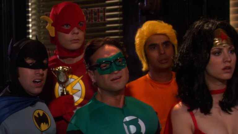 The Big Bang Theory characters dressed as DC superheroes