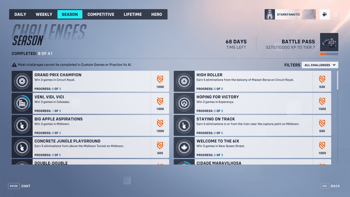 Une liste complète des défis saisonniers dans Overwatch 2, qui donne aux joueurs des raisons d'essayer d'autres personnages et de gagner sur des cartes au cours d'une saison