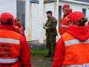 Rangers canadiens à Port Aux Basques, Terre-Neuve, pour aider à la suite de l'ouragan Fiona, le 27 septembre 2022.