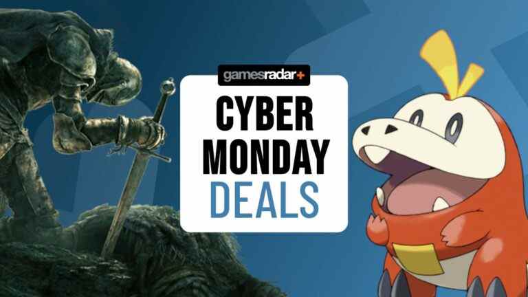 Cyber Monday gaming deals with Elden Ring Knight and a Pokemon from Pokemon Scarlet