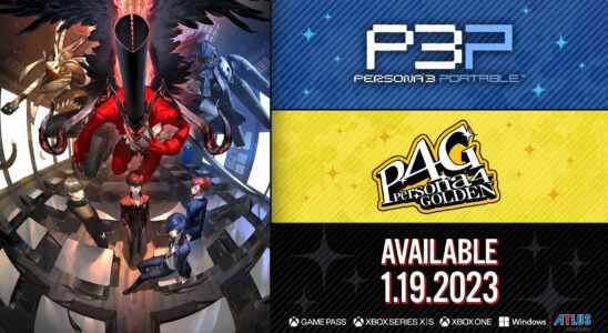 Lancement de Persona 3 Portable et Persona 4 Golden pour Xbox Series, PS4, Xbox One, Switch et PC le 19 janvier 2023