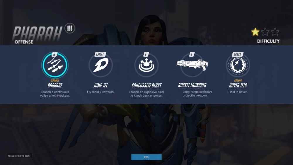 Les capacités de Pharah sont simples à apprendre, mais beaucoup plus difficiles à mettre en pratique.