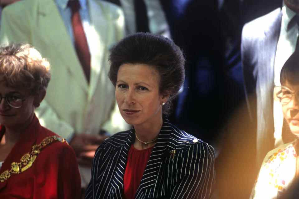 La princesse Anne aide à lancer les célébrations du jubilé d'or de Coram's Fields et du Harmsworth Memorial Playground à Londres.  Le terrain de jeu, au centre de Londres, a été ouvert par la reine mère il y a 50 ans sur le site du Foundling Hospital, construit par le capitaine Thomas Coram dans les années 1740 comme refuge pour les waifs et les errants.  (Photo de PA Images via Getty Images)