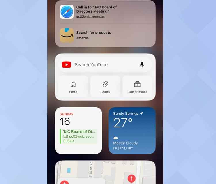 Capture d'écran du widget d'écran de verrouillage de YouTube sur un iPhone