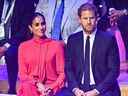 Meghan, duchesse de Sussex, et le prince Harry, duc de Sussex, assistent au sommet annuel One Young World à Bridgewater Hall à Manchester, dans le nord-ouest de l'Angleterre, le 5 septembre 2022. 