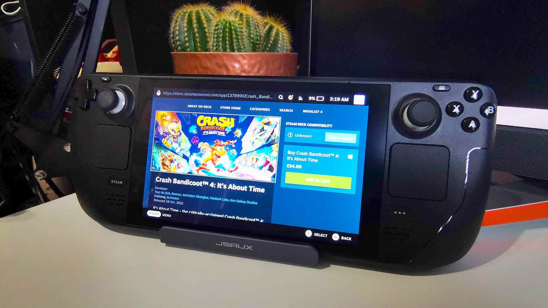 Configuration système requise pour Crash Bandicoot 4 : liste de la vitrine du jeu sur l'écran Steam Deck